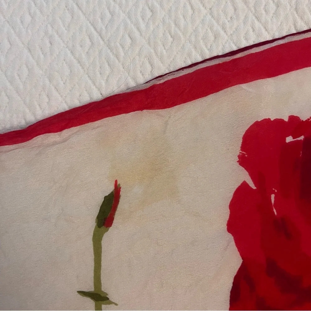 VERA NEUMANN Vintage Roses Printed Silk Chiffon Scarf